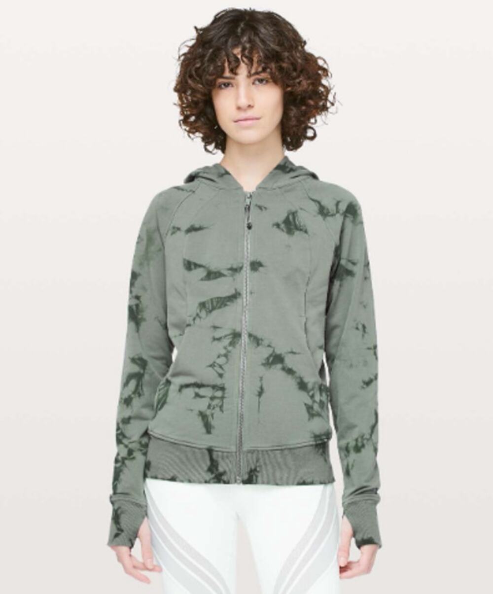 LULULEMON Scuba Hoodie Shibori Misty Meadow Deep Ivy Green Sz 8 {ZZ13}